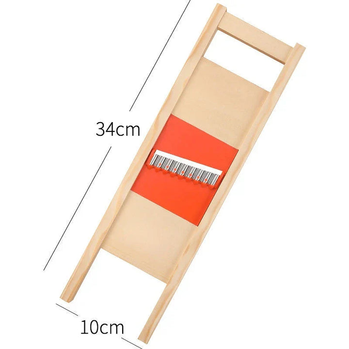 Stornfield | CrissChef Potato Slicer | Grid Shape & Stainless Steel | Creative Vegetable Chips | Wooden Handle