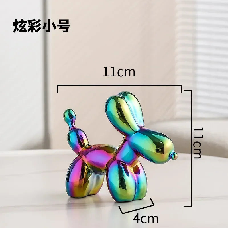 Stornfield | Golden Nordic Ceramic Balloon Dog Sculpture Animal Decorations Statue Living Room Ornaments Creative Desk Ornament Home Decor
