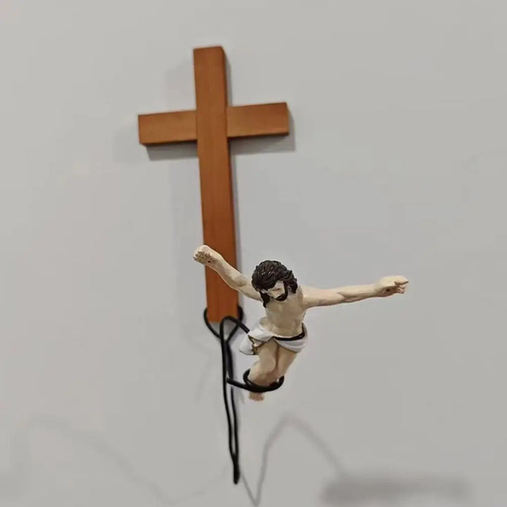 Stornfield | Jesus Bungee Jumping Easter Atmosphere Decorative Ornaments Christ Figure Religious Decorations Holiday Gifts Hanging Ornaments