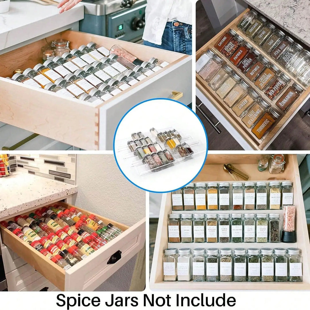 Spice drawer organizer made of acrylic | 2 levels, angled & stackable | Stornfield