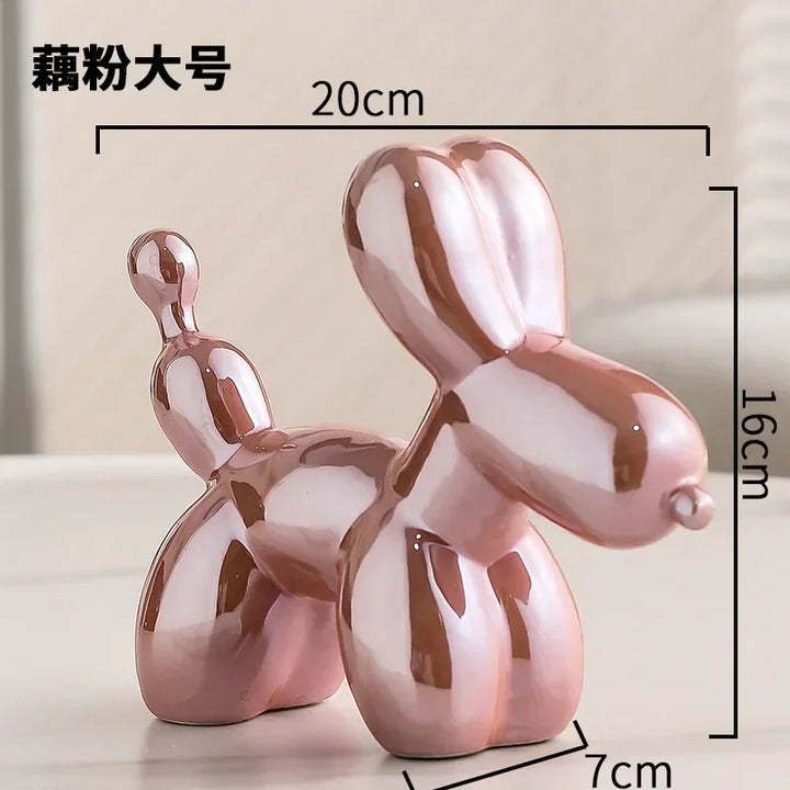 Stornfield | Golden Nordic Ceramic Balloon Dog Sculpture Animal Decorations Statue Living Room Ornaments Creative Desk Ornament Home Decor