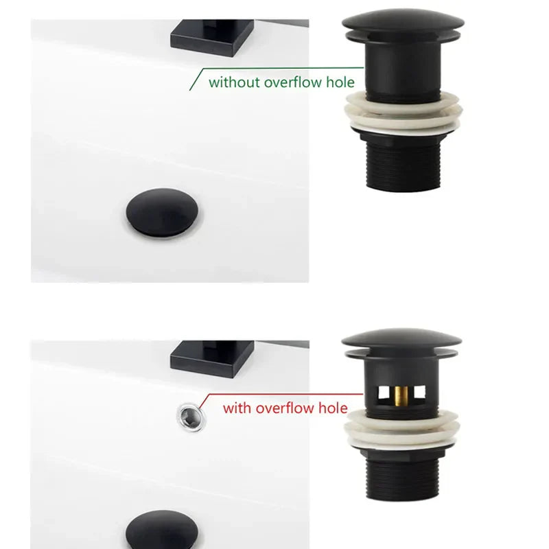 Drain plug with push-down pop-up – brass | 11 colors | With or without overflow Stornfield