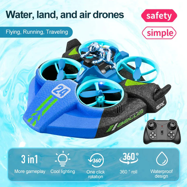 Stornfield | RC 3 in 1 Sea Land And Air Flying Boat Car Toy