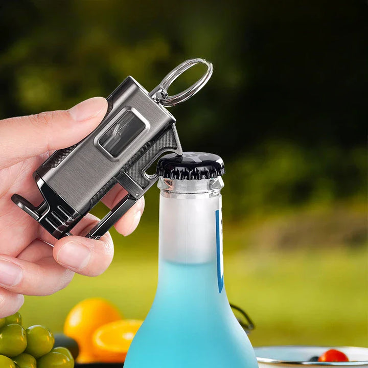 Modern Windproof Metal  Bottle Opener Keychain Lighter | Stornfield