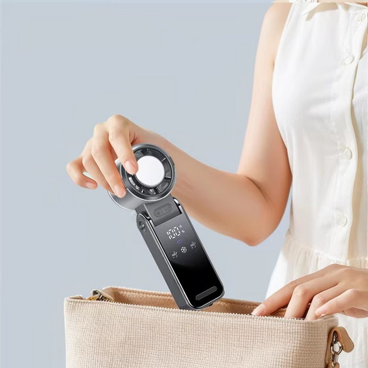 Foldable Turbine Handheld Fan with Integrated Ice Pack | Stornfield