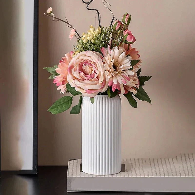 Stornfield | LineaForm Modern Ceramic Vase - Artistic Stripe Decor