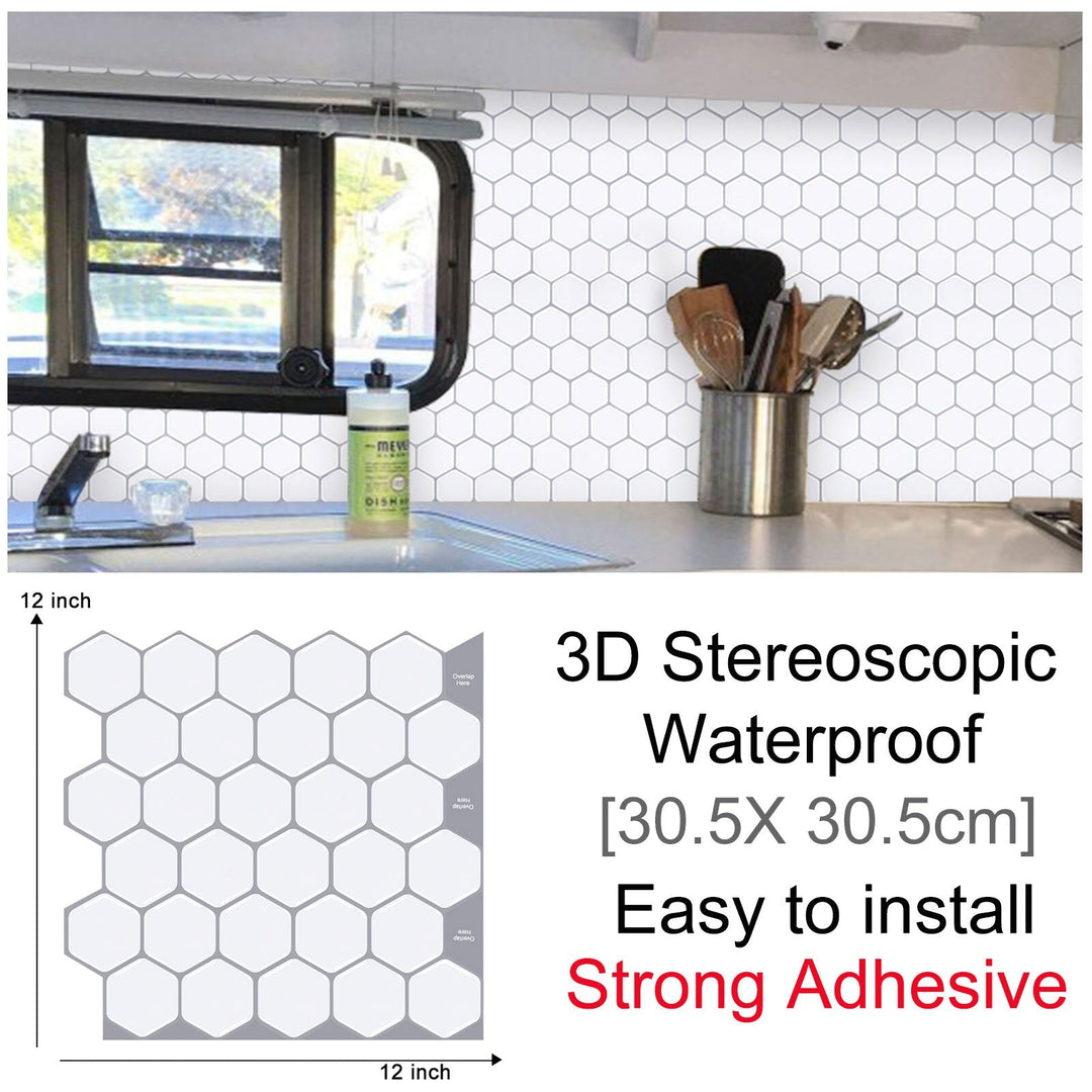 3D Self-Adhesive Hexagonal Wall Stickers | Stornfield