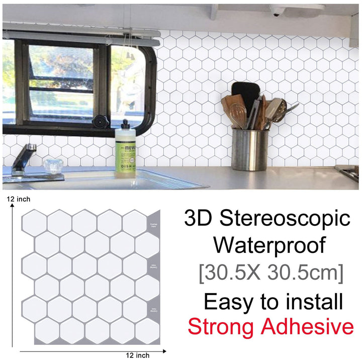 3D Self-Adhesive Hexagonal Wall Stickers | Stornfield