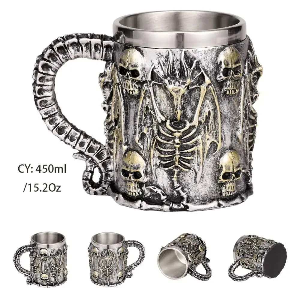 Stornfield | Medieval Dragon Stainless Steel Resin Mug as Coffee Mug or Tea Mug