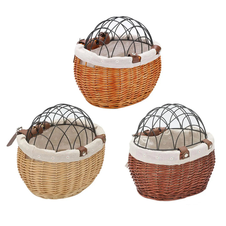 Stornfield | PawRide | Front-Mounted Wicker Dog Bike Basket – Safe, Stylish & Weatherproof