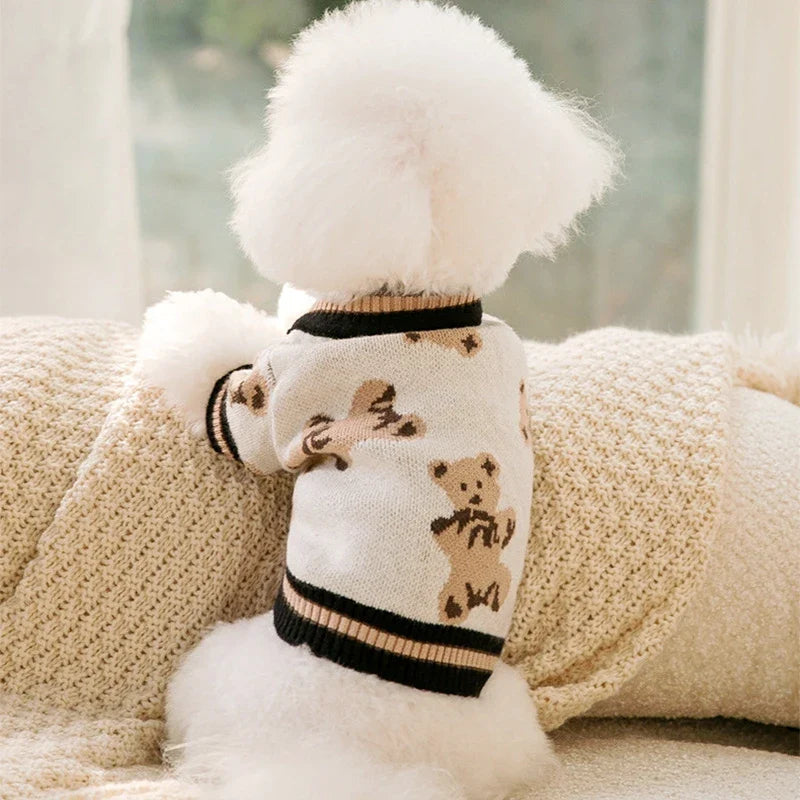 Stornfield striped knit warm dog cardigan