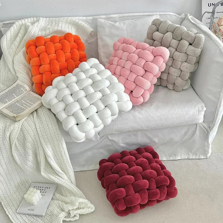 Thick woven knot cushion | Stornfield