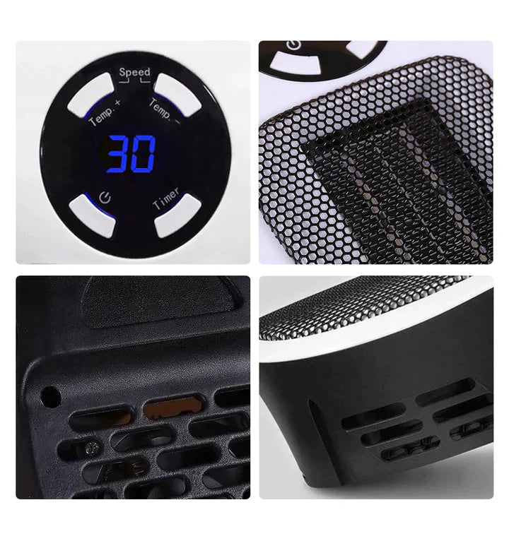 Electric heater with thermostat - Energy-efficient room heating, fast heating function, ideal for indoor use, overheat protection, compact and portable | Stornfield