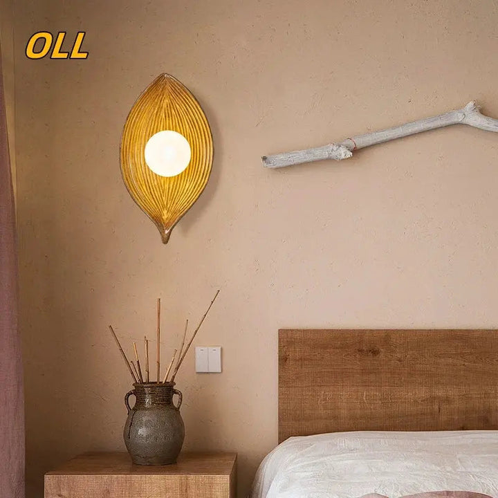 Stornfield | Elegant Gold Leaf LED Wall Sconce