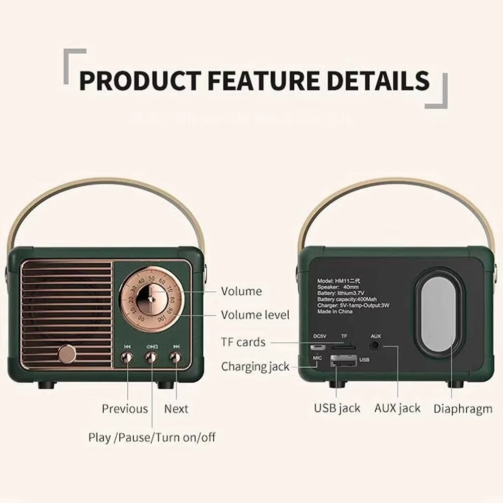 Stornfield | Vintage-Style Wireless Bluetooth Speaker with Subwoofer