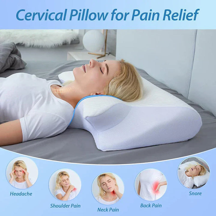 Stornfield | Memory Foam Cervical Pillow | Ergonomic 2-in-1 Design for Neck Pain Relief & Comfortable Sleep
