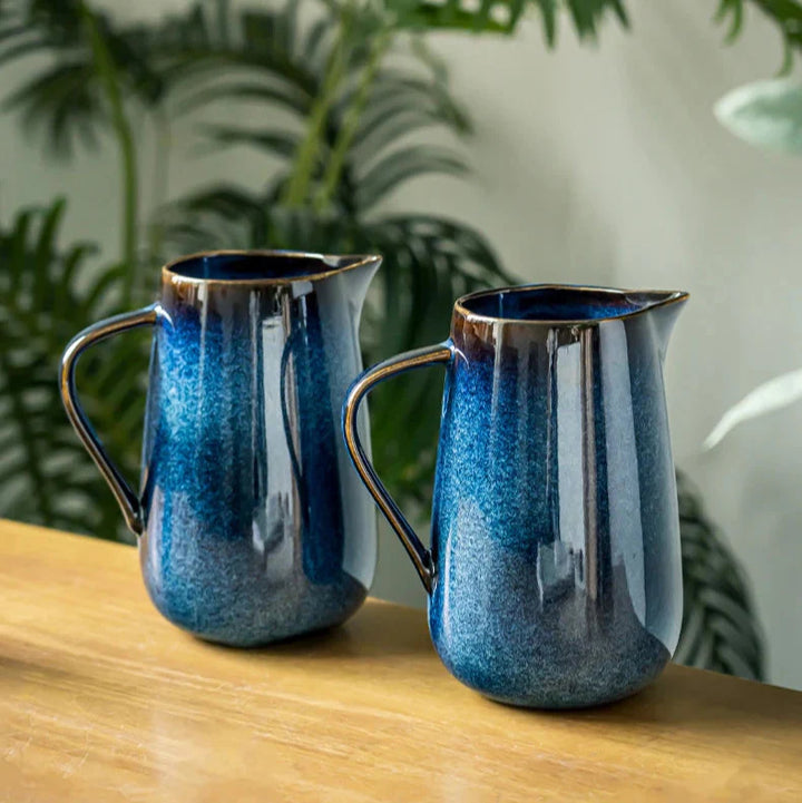 Laguna Kiln Blue Ceramic Pitcher Stornfield