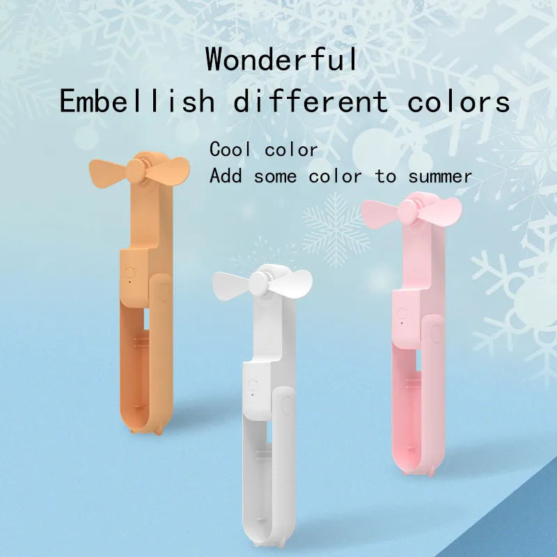 New Handheld Portable Mini Fan - Creative, Three-Speed Adjustable, Solid Color, USB Rechargeable Small Fan | Stornfield