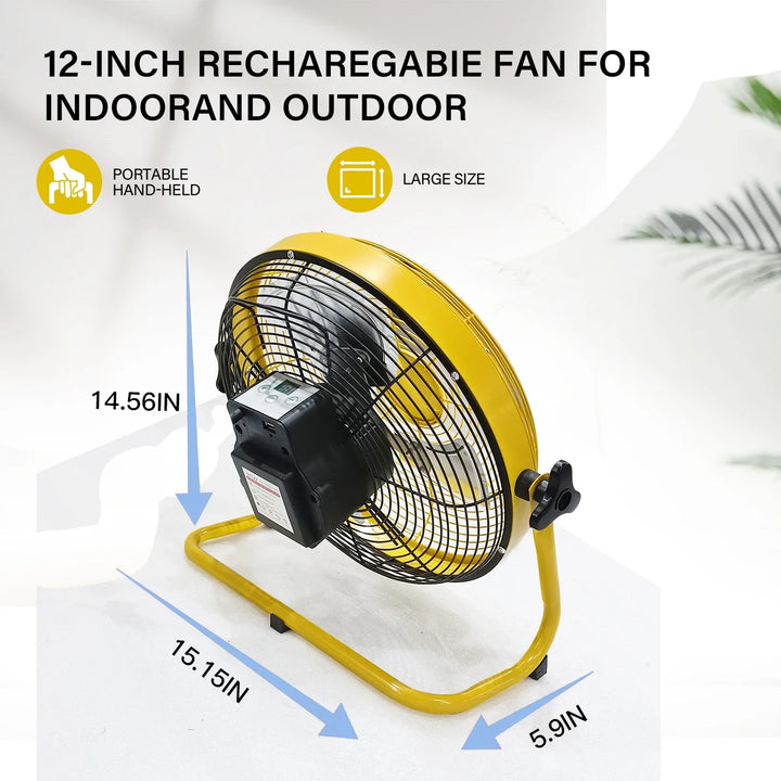 214-Inch Portable Rechargeable Table Fan – Solar & AC Powered Dual Input for Home, Camping & Fishing | Stornfield