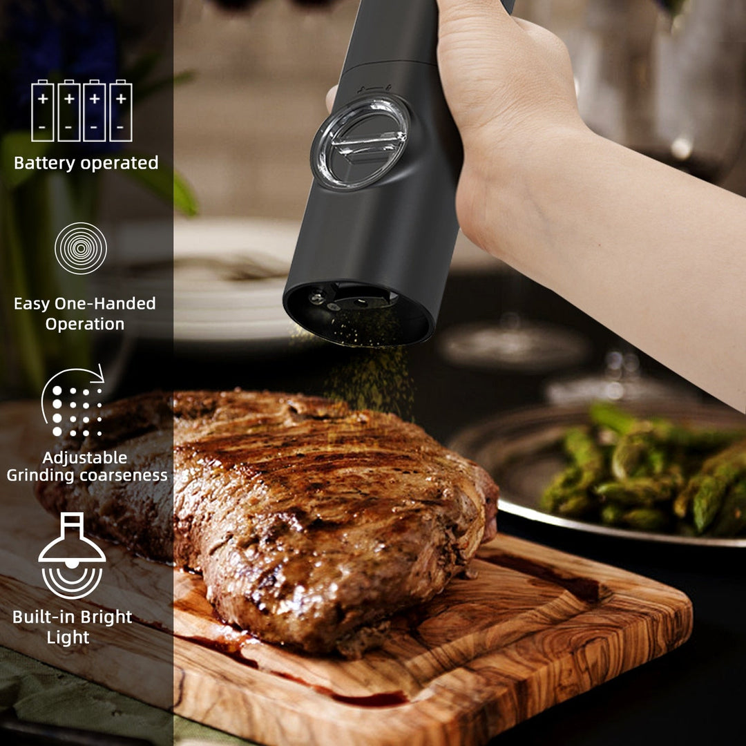Stornfield | Automatic Electric Salt and Pepper Grinder with LED Light and Adjustable Coarseness - Perfect for Kitchen or Restaurant