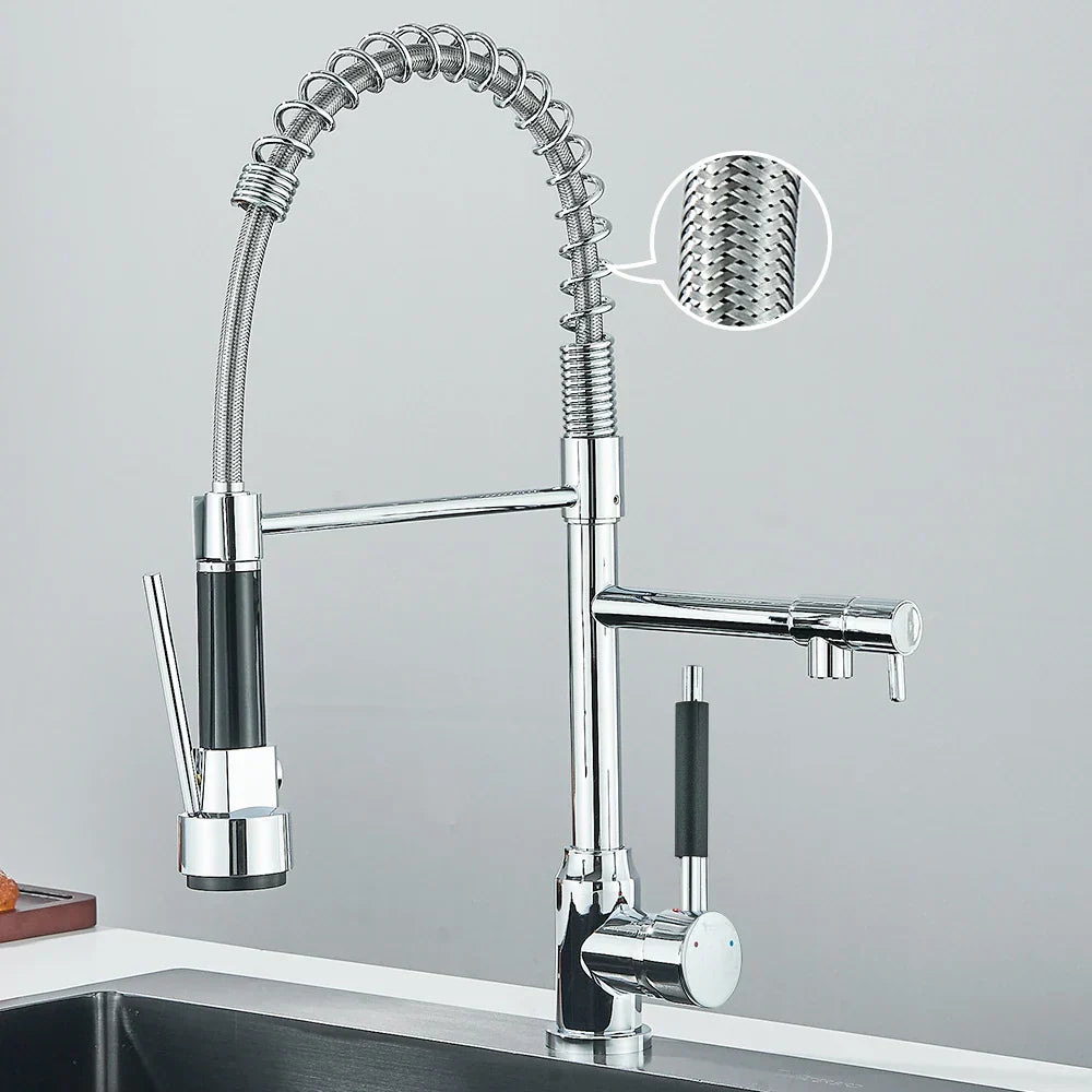 Faucet with Double Spout – High-Quality Faucet for Flexible Washing, Swivable, Ideal for Modern Kitchens, Easy to Clean and Simple Installation | Stornfield