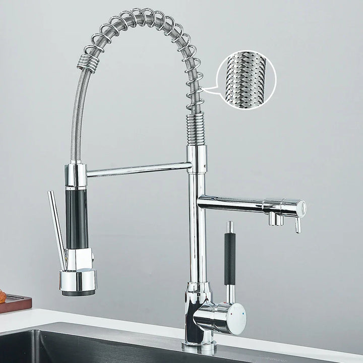 Faucet with Double Spout – High-Quality Faucet for Flexible Washing, Swivable, Ideal for Modern Kitchens, Easy to Clean and Simple Installation | Stornfield