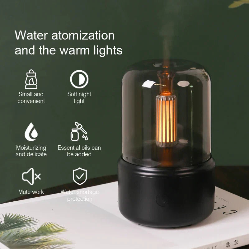 Stornfield | Retro Aroma Diffuser with Night Light - USB Essential Oil Humidifier for Home and Office