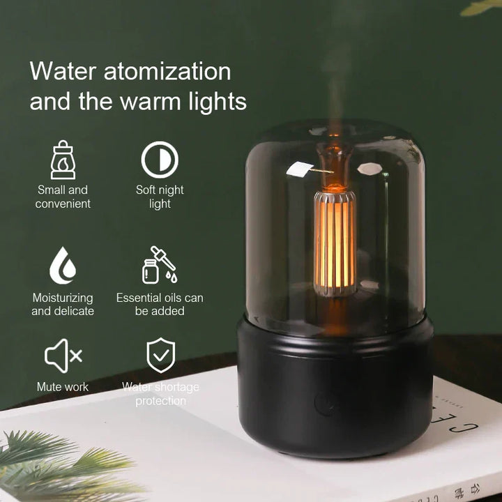 Stornfield | Retro Aroma Diffuser with Night Light - USB Essential Oil Humidifier for Home and Office