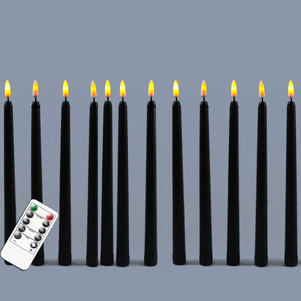 Stornfield | Frendorf - Black Flameless LED Candles with Remote Control for an Unforgettable Ambiance
