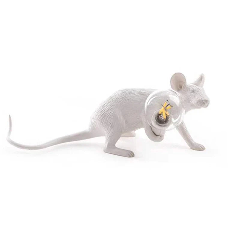 Stornfield | Modern LED Animal Table Lamps: Resin Rat, Cat, and Squirrel Night Lights