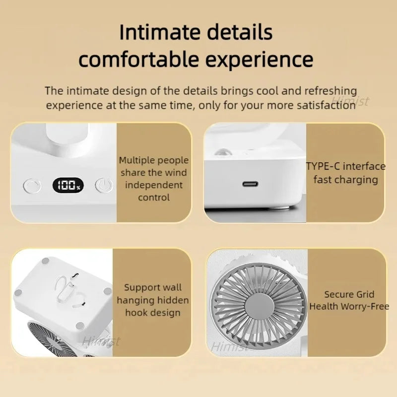Lightweight Double Blades Rechargeable Travel Camp Cooler Fan | Stornfield