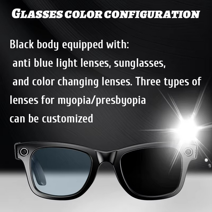 Stornfield | Smart Camera Glasses with Photo, Video, AI Translation & Bluetooth Audio
