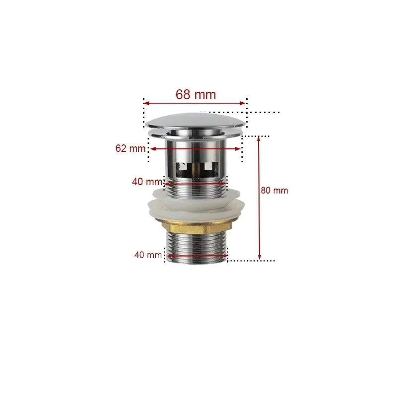 Drain plug with push-down pop-up – brass | 11 colors | With or without overflow Stornfield