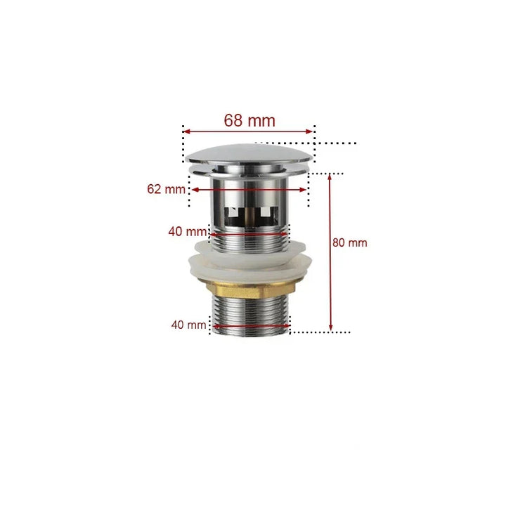 Drain plug with push-down pop-up – brass | 11 colors | With or without overflow Stornfield
