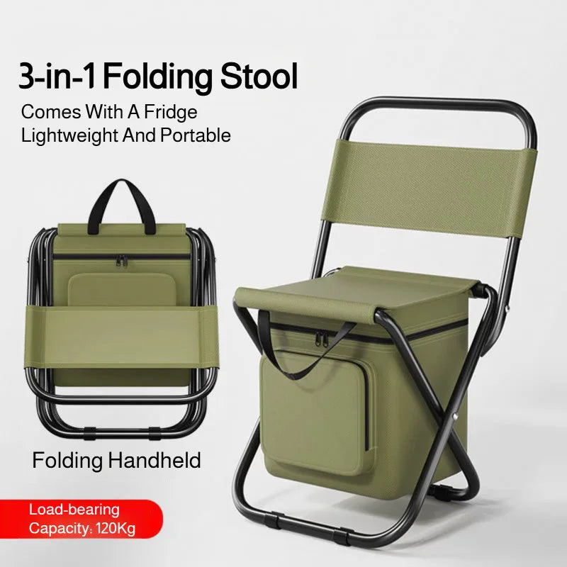 Built-in Cooling Bag Portable Folding Outdoor Stool | Stornfield