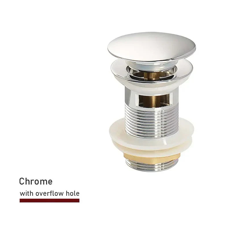 Drain plug with push-down pop-up – brass | 11 colors | With or without overflow Stornfield
