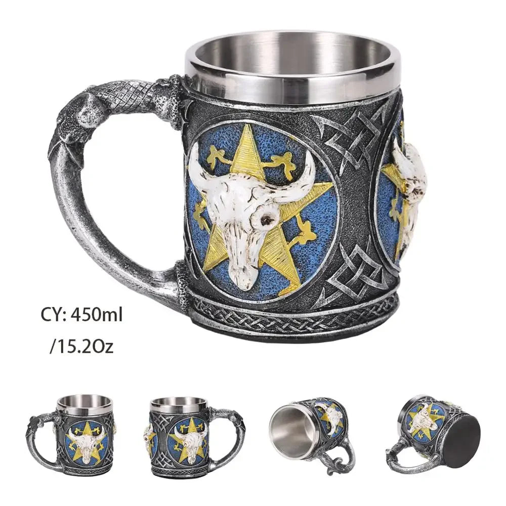 Stornfield | Medieval Dragon Stainless Steel Resin Mug as Coffee Mug or Tea Mug