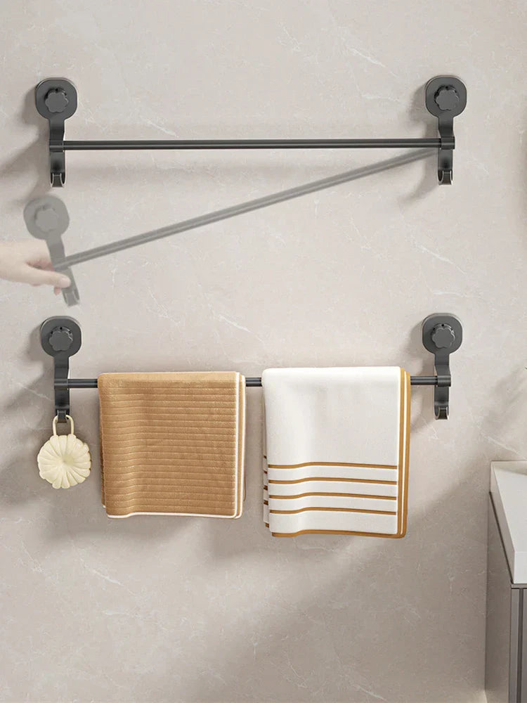MagnaGrip Power Suction Cup Towel Holder – Black self-adhesive towel holder without drilling Stornfield