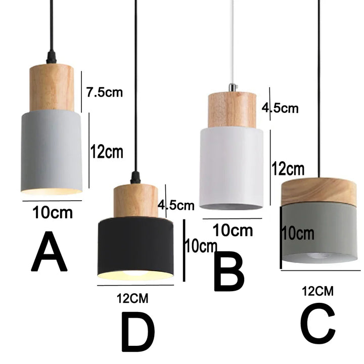 Stornfield | Nordic Metal and Wood LED Pendant Light - Modern Hanging Lamps for Dining Room and Kitchen