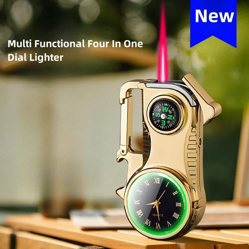 4in1 Windproof Metal Butane Compass Watch Keychain Lighter | Stornfield