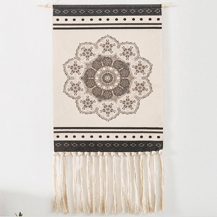 Stornfield | Tenture Murale Bohémienne, Mur Tissé en Macramé, Décoration d'Intérieur, Tassel en Lin de Coton, Fait Main, Tissé, Art de Toile Géométrique, Tentures Murales de Fond