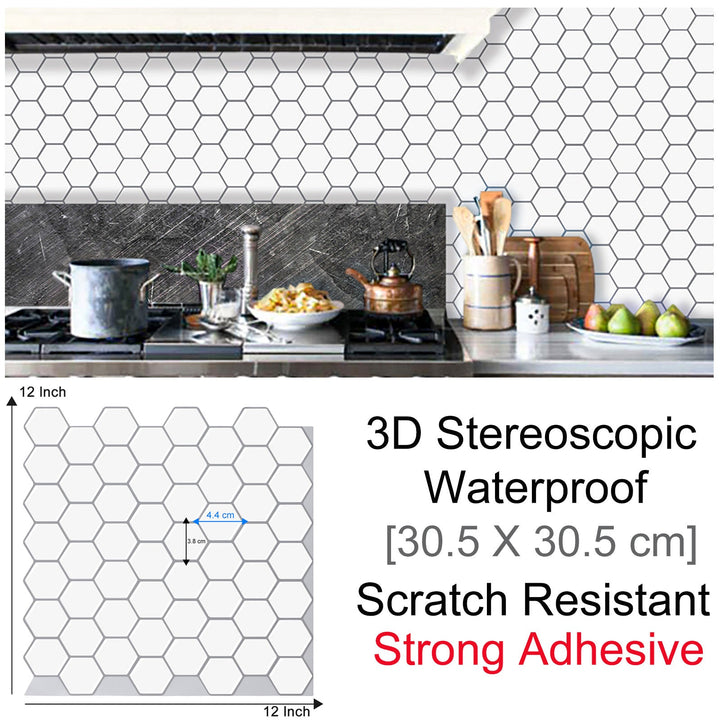 3D Self-Adhesive Hexagonal Wall Stickers | Stornfield