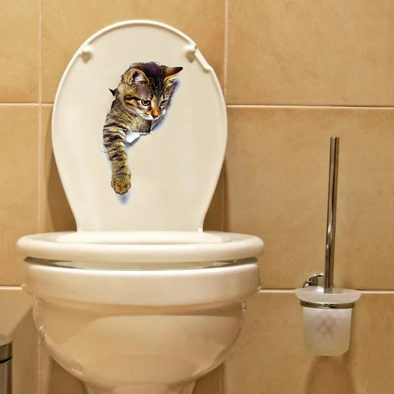 3D Toilet Protector Cat Sticker | Stornfield