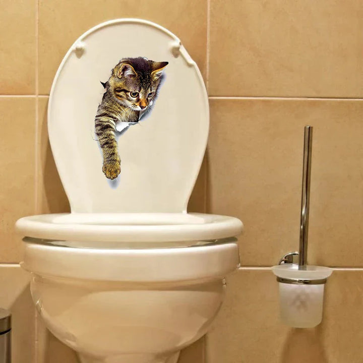 3D Toilet Protector Cat Sticker | Stornfield