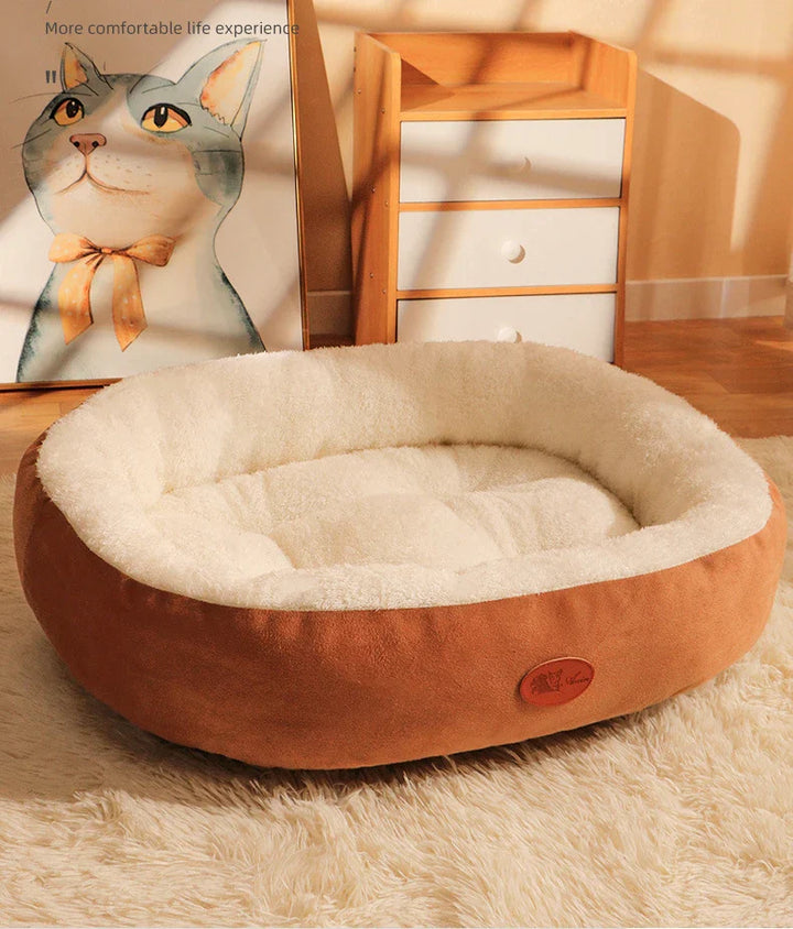 Stornfield Oval Plush Bed for Dogs & Cats