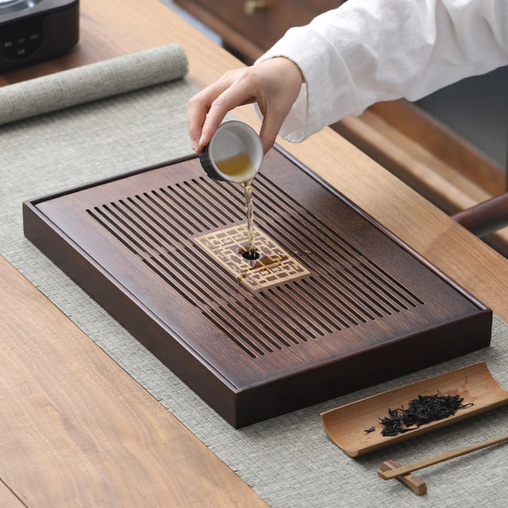 Stornfield | Chinese Tea Tray with Water Storage Box Durable Simple Drainage Type Tea Serving Tray for Teahouse Home Office