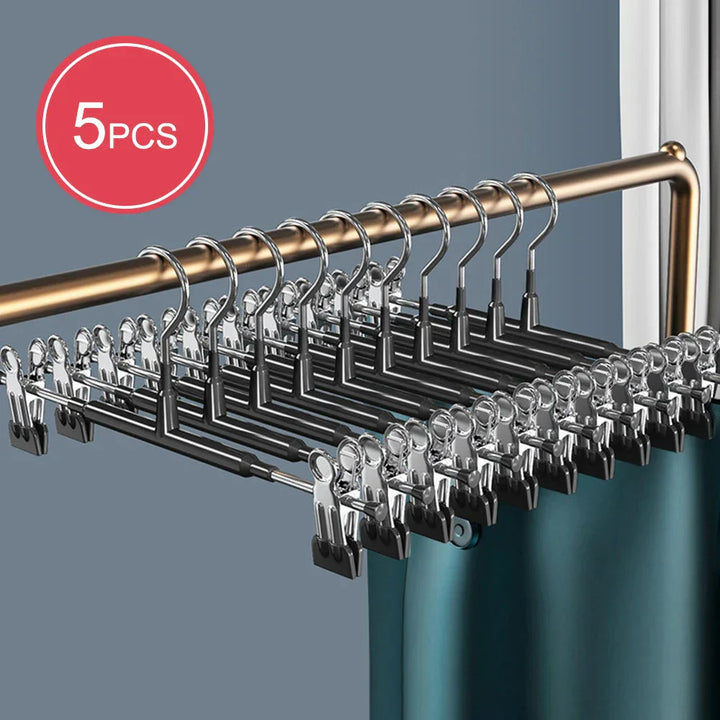 Stornfield | Closyra Stainless Steel Hanger with Clips | Adjustable & Non-Slip | For Skirts, Pants & Underwear | Space-Saving & Seamless