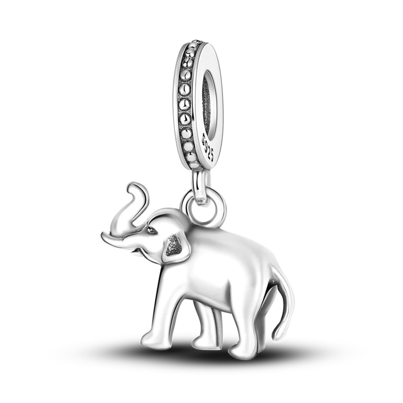 Stornfield | 925 Sterling Silver Charms, Leopard Gold Beads, Colorful Chameleon Rhino Lion Beetle Cat Pendant Compatible with Original Pandora Bracelet Jewelry