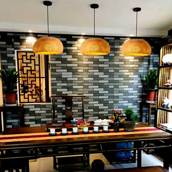 Stornfield | Luxora Handwoven Bamboo Pendant Light - Eco-Friendly Ceiling Lamp