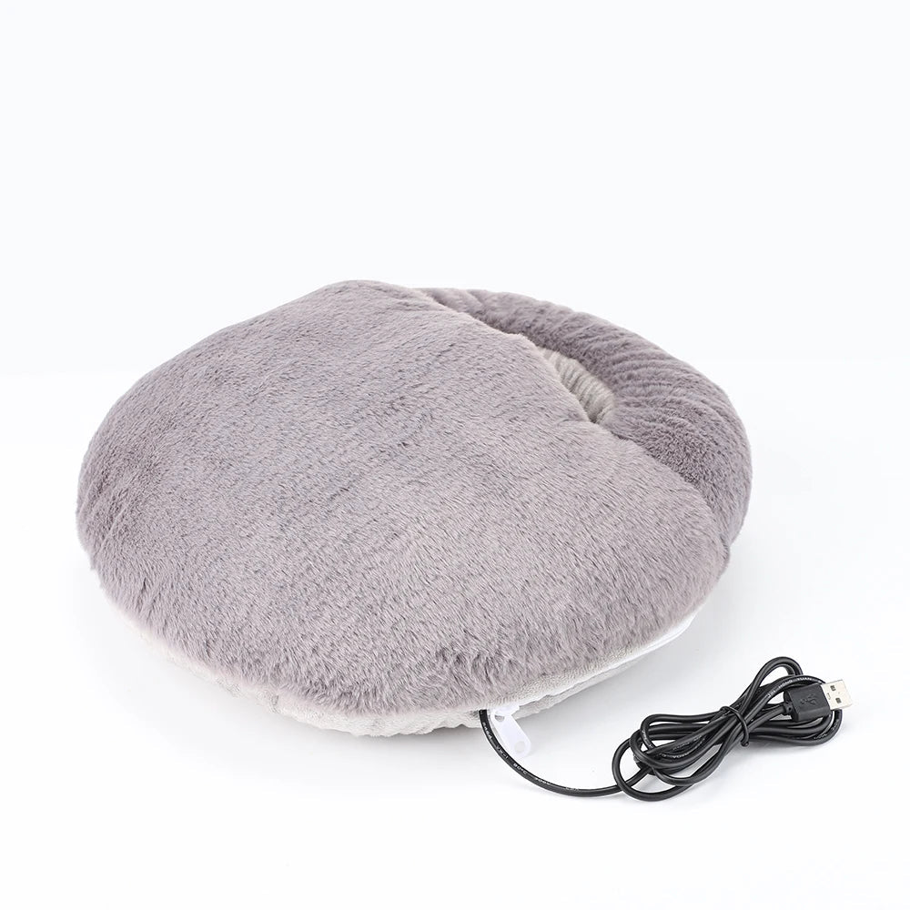 Fluffy heated foot warmers | Cozy heated foot cushion | Stornfield